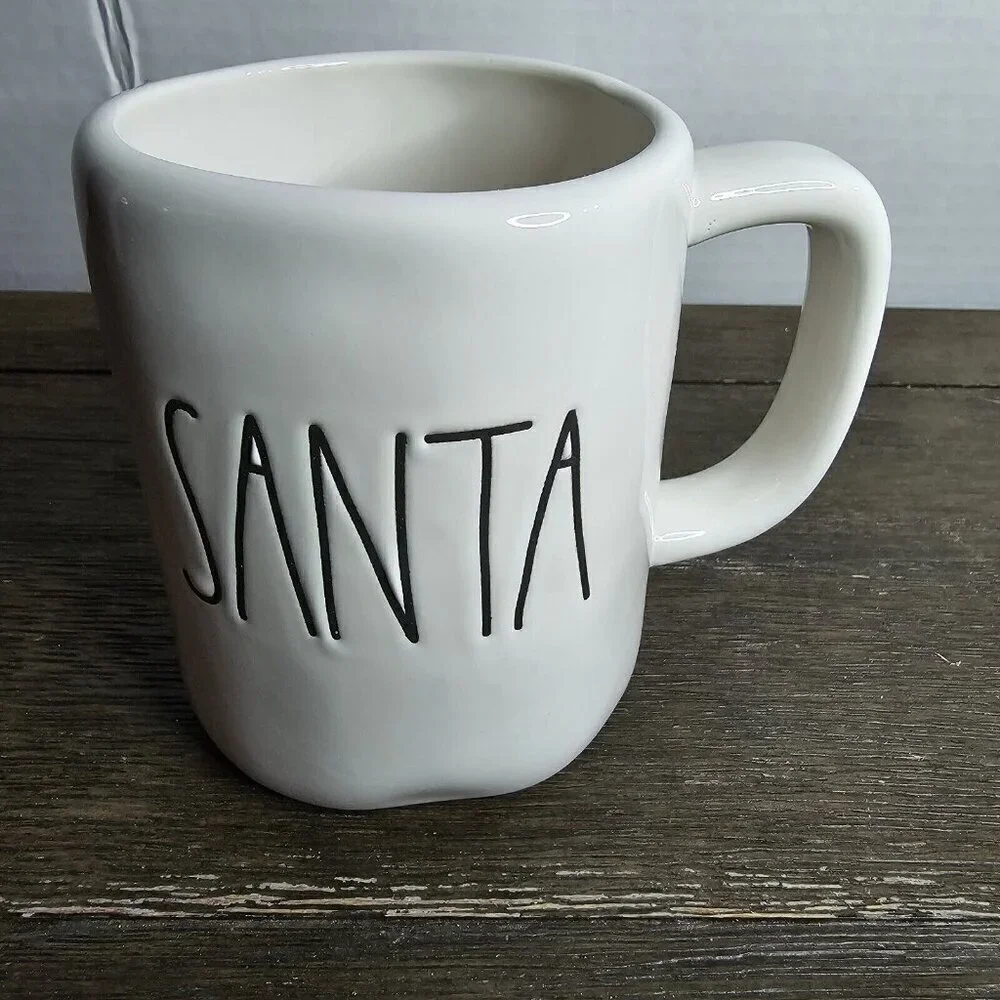 NWT Rae Dunn Artisan Santa White Christmas Mug